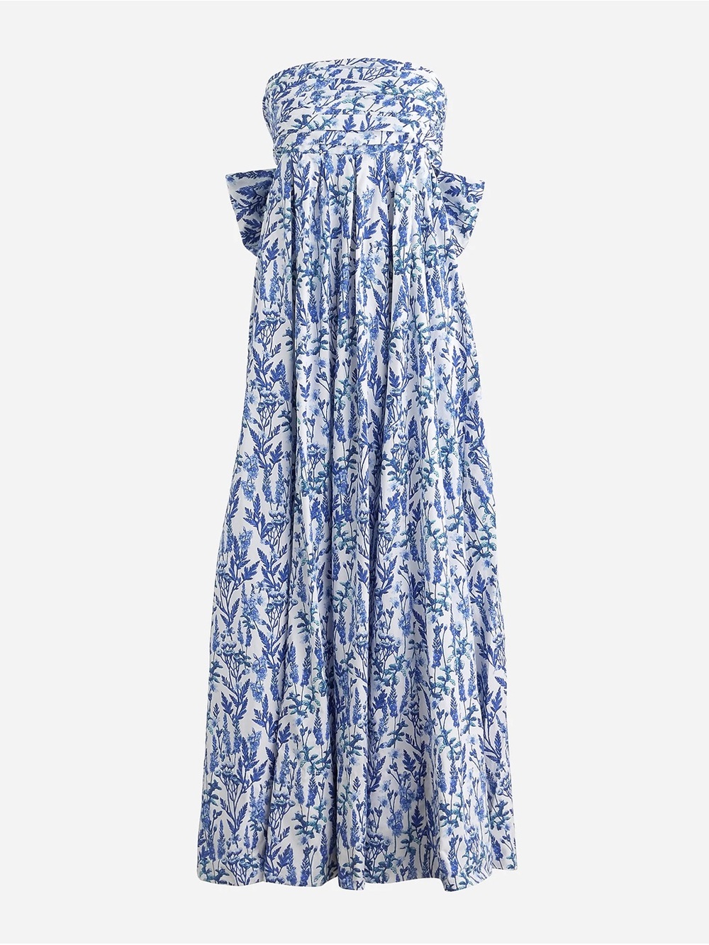 J.Crew strapless bow-back maxi dress in meadow print.  size 8